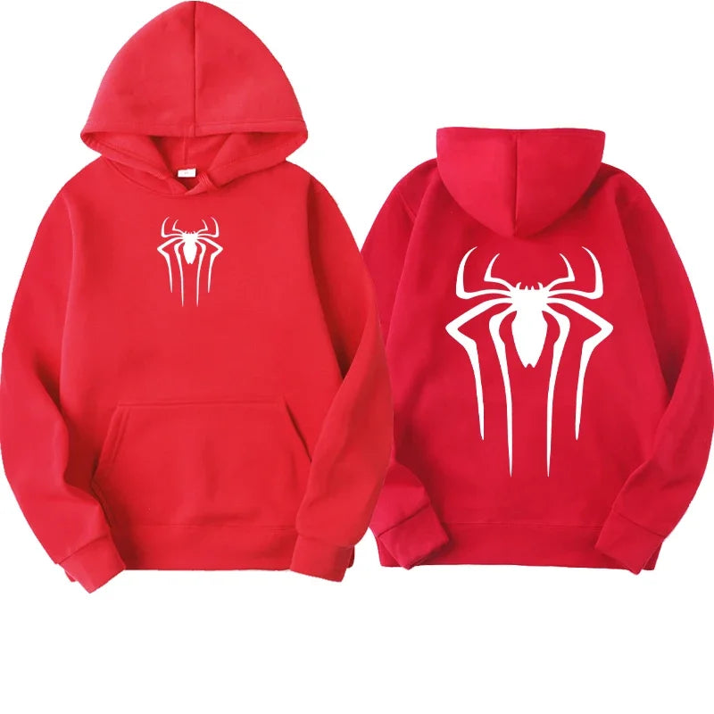 Spider Print Unisex Casual Hoodie Streetwear Style-MODAUTLET