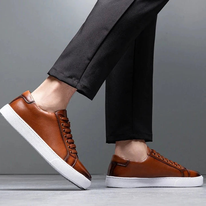 Men's Comfortable Leather Sneakers-MODAUTLET