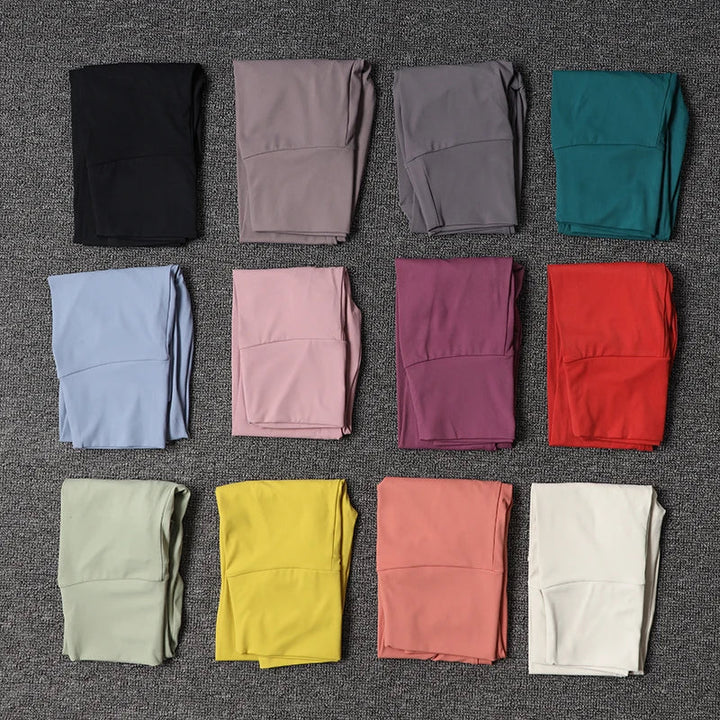 Women's High Waist Nylon Yoga Leggings for Fitness & Workouts