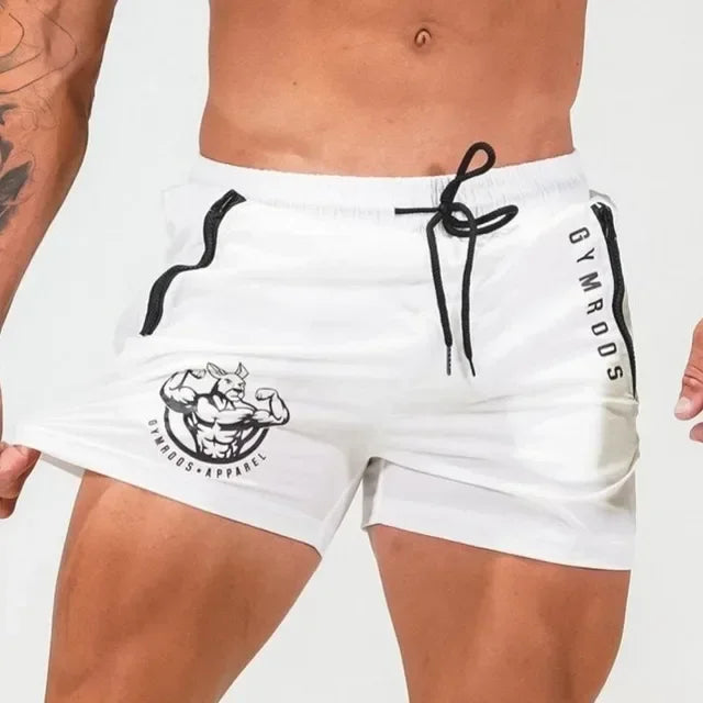 Men's Athletic Gym Shorts White