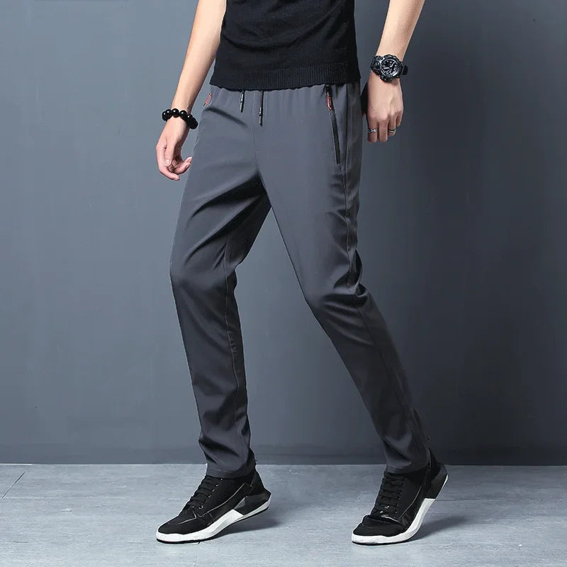 Men's Slim Elastic Korean Straight-Fit Jogger Pants-MODAUTLET