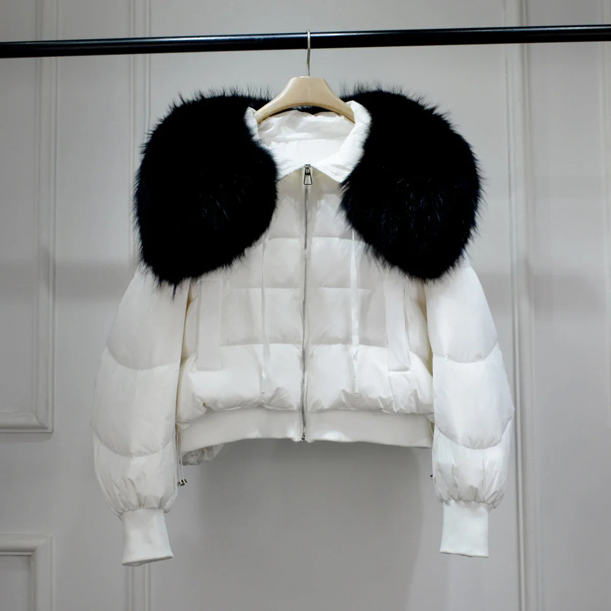 Women's Short White Duck Down Parka White 4