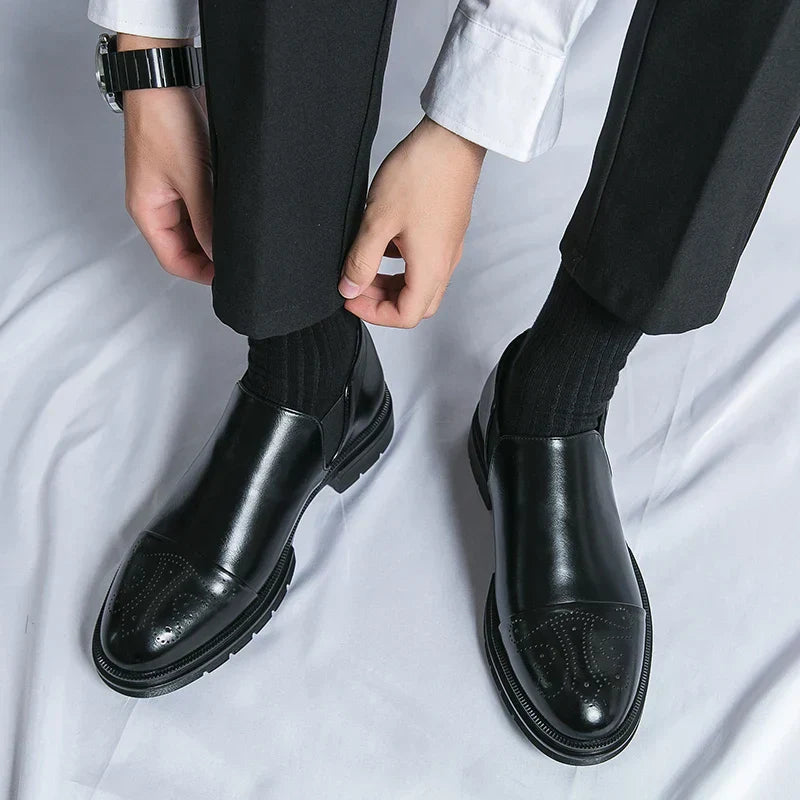 Henry Genuine Leather Slip‑On Shoes—Classic Style-MODAUTLET