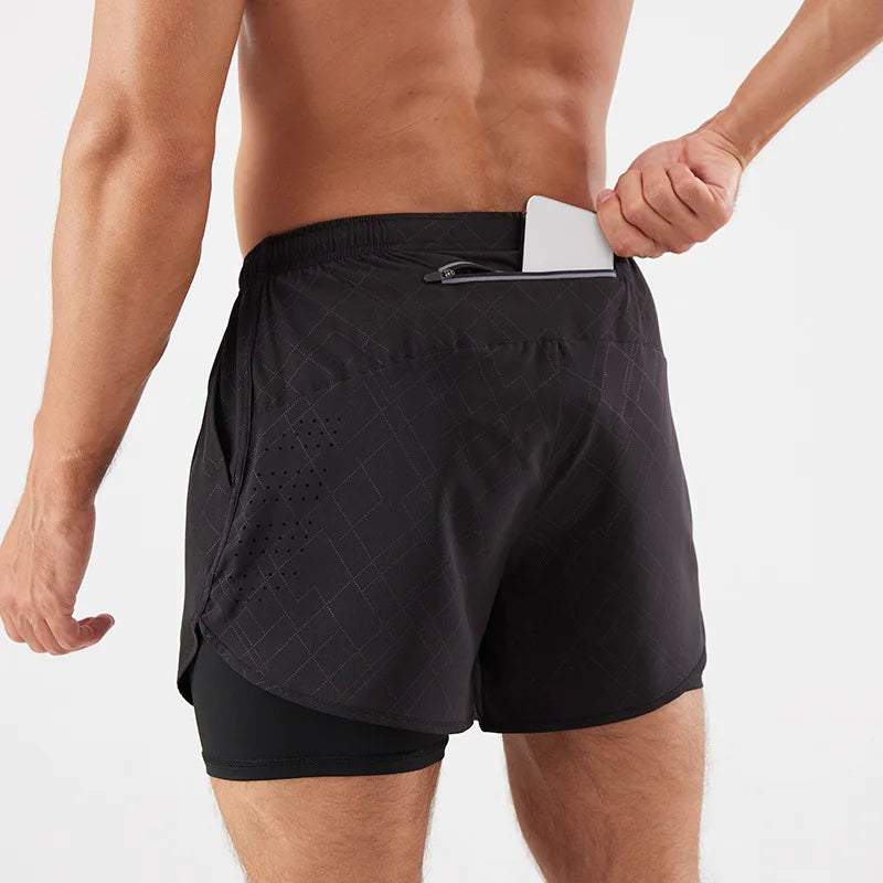 Men's 2-in-1 Quick-Dry Running Shorts with Phone Pocket