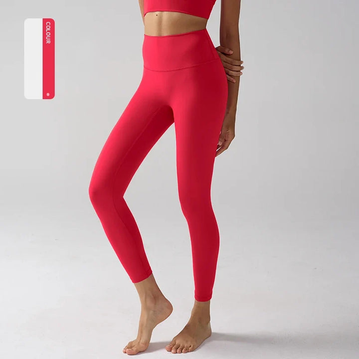 Women's High Waisted Leggings for Yoga, Fitness, and Everyday Use Red