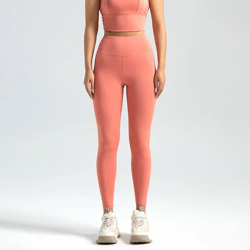 Women's Y2K High Waist Seamless Booty Lifting Gym Leggings Honey pomelo powder