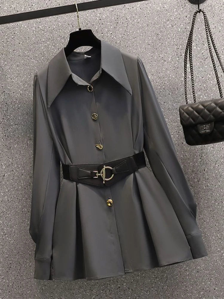 Chic Blazer & Pants Set ONLY Grey coat