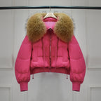 Women's Short White Duck Down Parka Rose 3