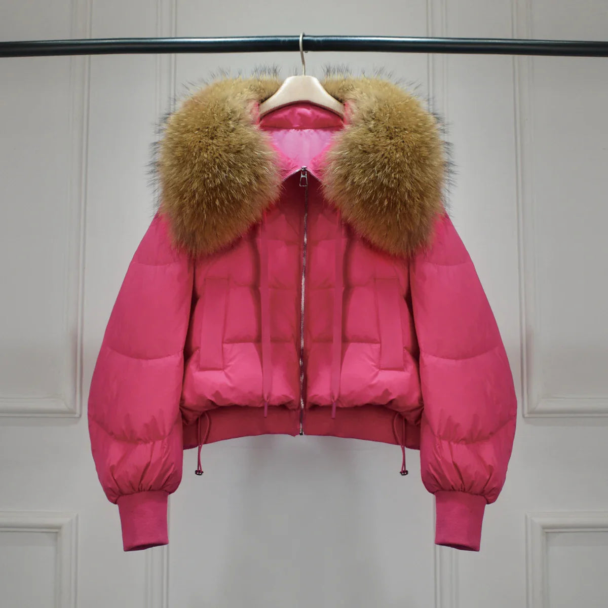 Women's Short White Duck Down Parka Rose 3