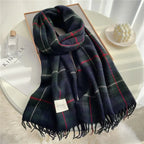 Plaid Velour Cashmere Scarf