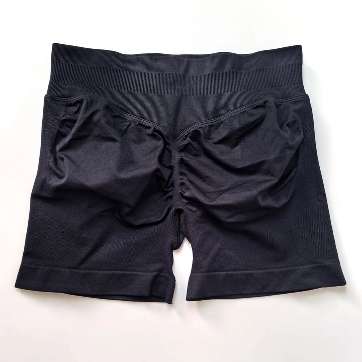 Women's Fitness Biker Shorts with Low Ribbed Band for Gym Workouts