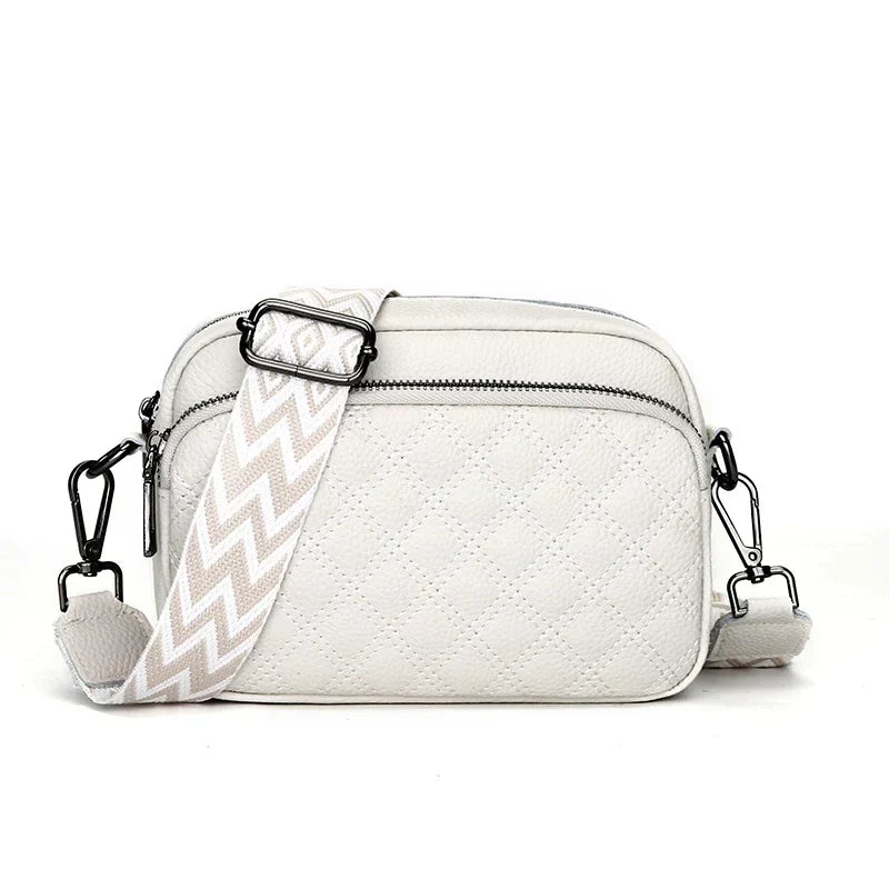 Women's Elegant Leather Shoulder Bag Beige