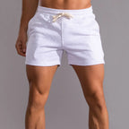Mens Cotton Shorts Breathable Summer Casual Comfort Fit White