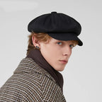 Unisex Adjustable Vintage Cotton Beret & Octagonal Newsboy Cap