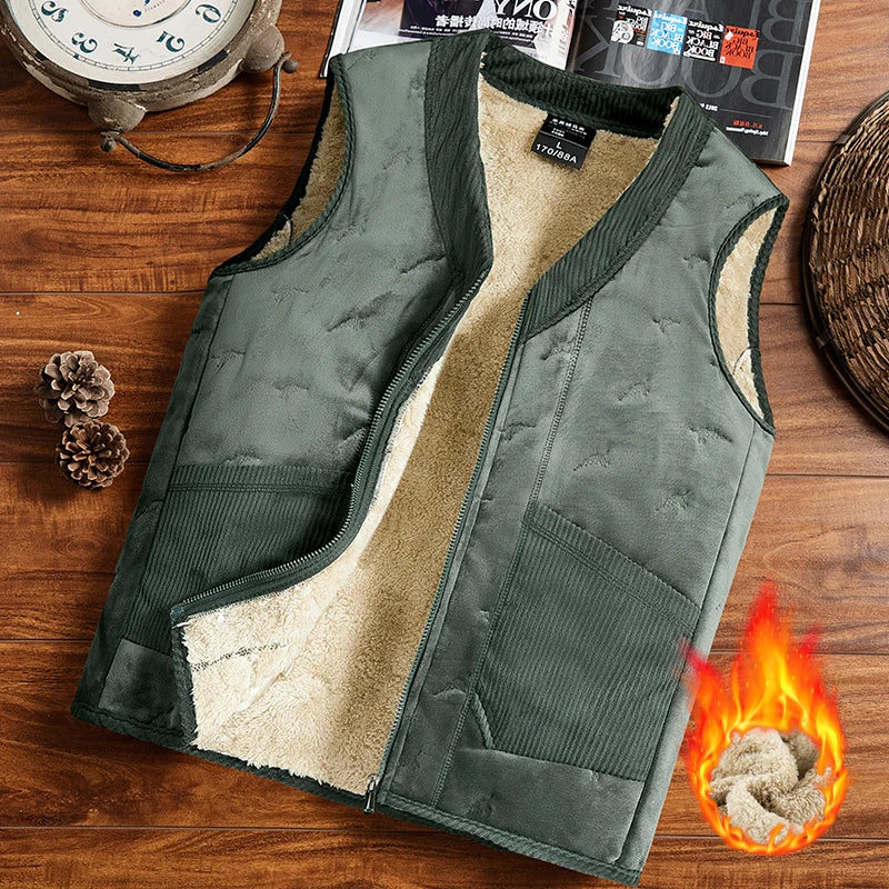 Men's Warm Cozy Sleeveless Zipper Winter Vest