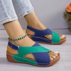 Women's Chic Orthopedic Jade Sandals Blue and green
