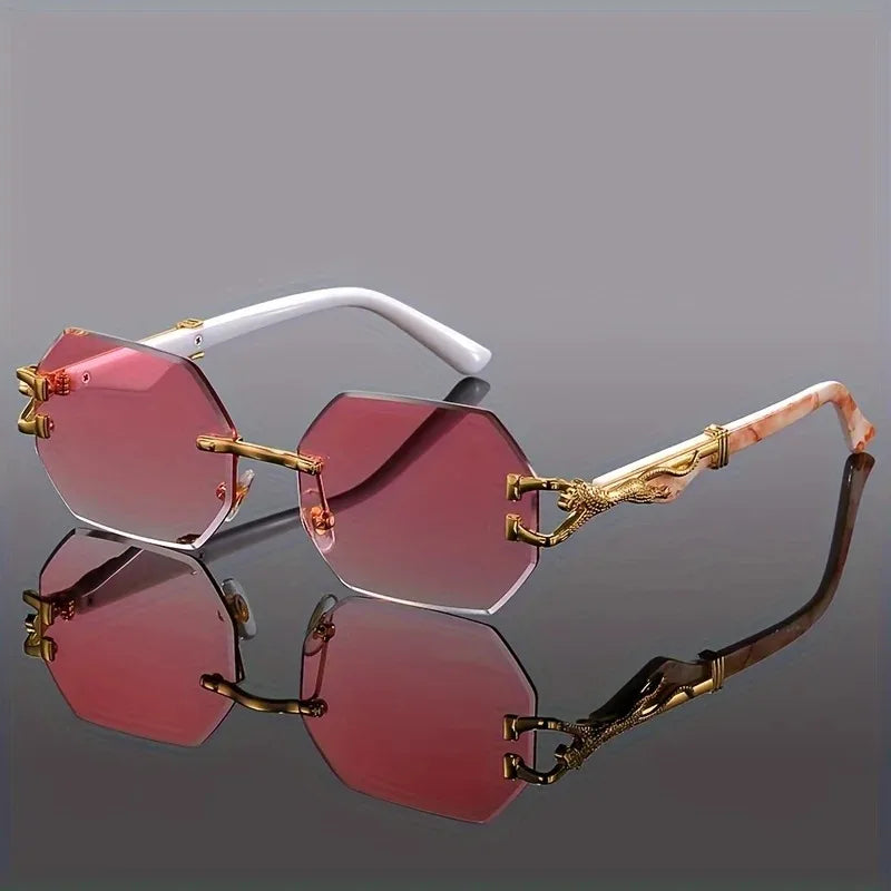 Jade Frameless Sunglasses - Stylish and Lightweight Pink