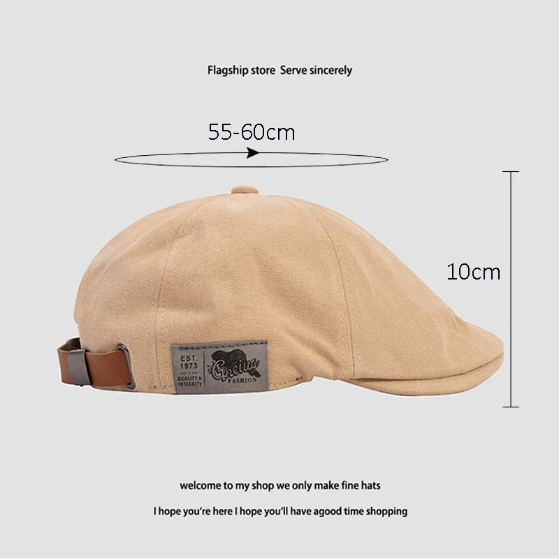 Vintage Cotton Ivy Flat Cap – Unisex Adjustable