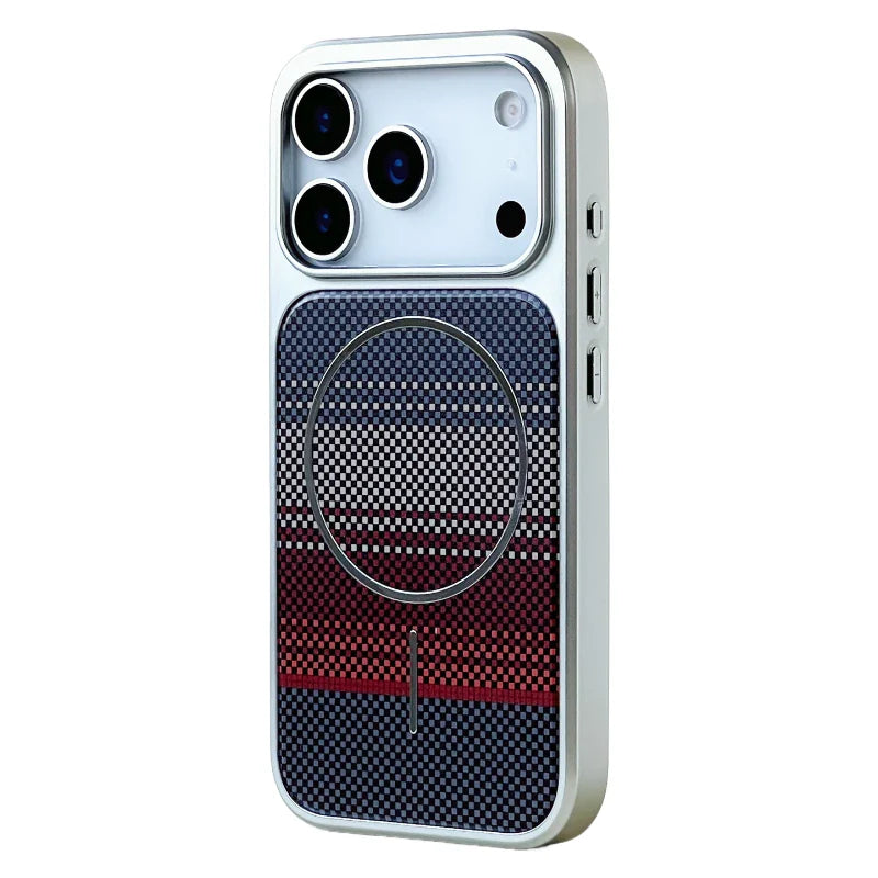 Durable Carbon Fiber Armor Phone Case Tech Blue