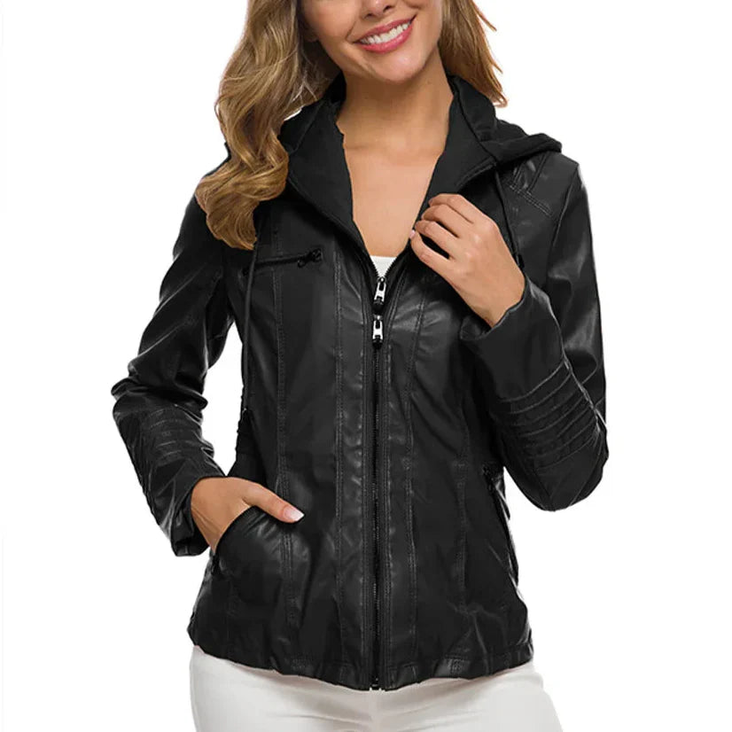 Classic Refined Leather Jacket Black
