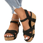 Women's Comfortable Buckle Wedge Sandals