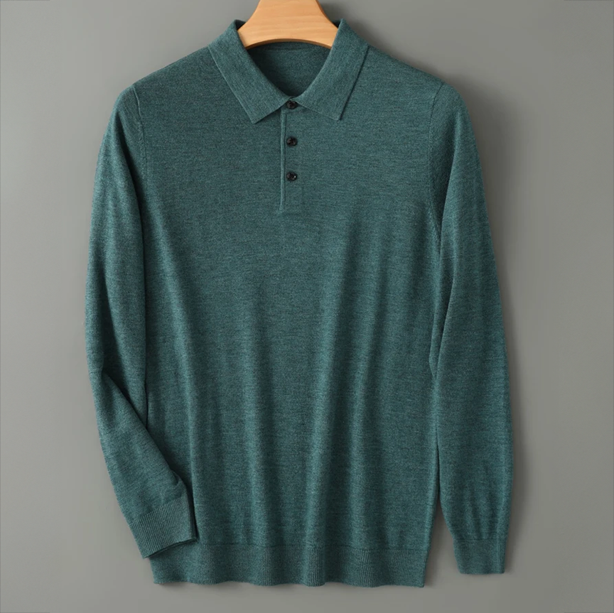 Men's Wool Polo Shirt-MODAUTLET