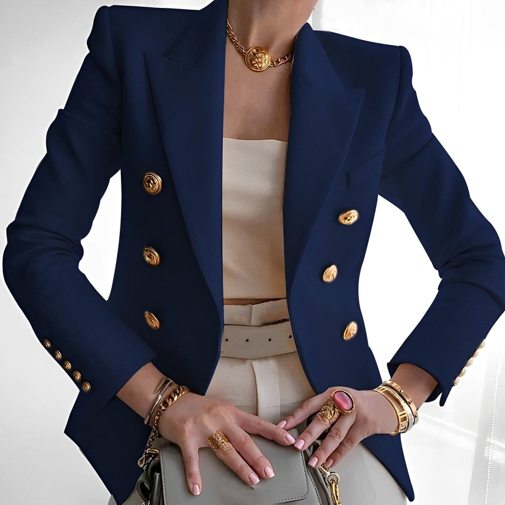 Women Tailored Blazer for Office Professional Wardrobe Marine