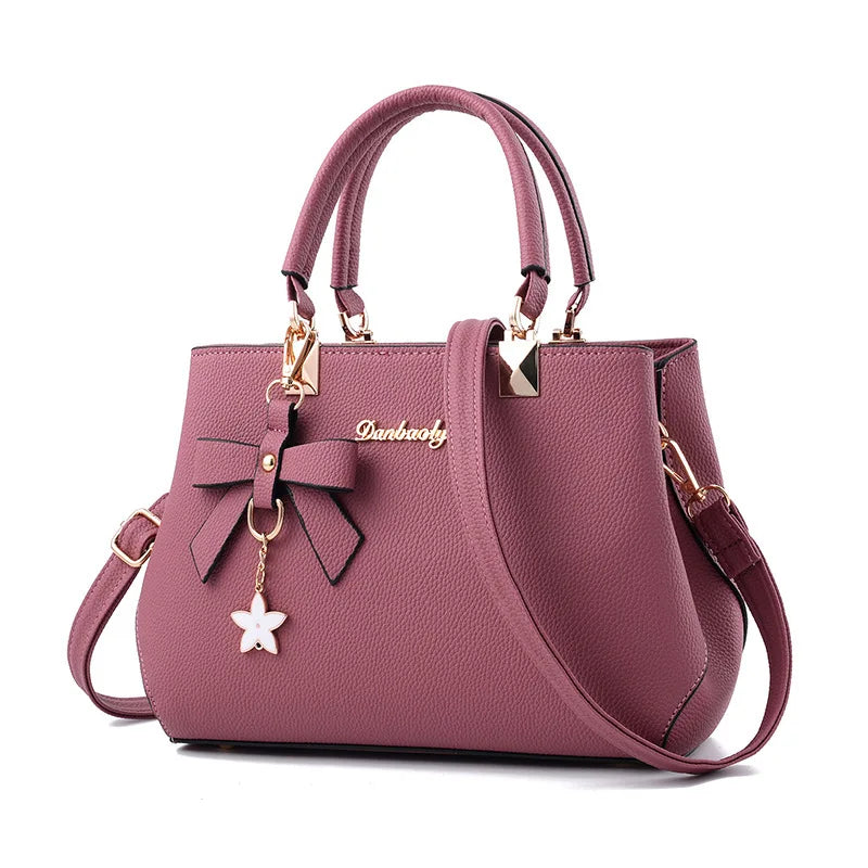 Elegant Women's Messenger Bag with Flower Pendant-MODAUTLET
