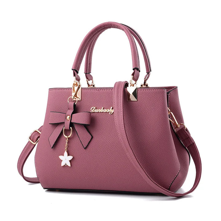 Elegant Women's Messenger Bag with Flower Pendant-MODAUTLET