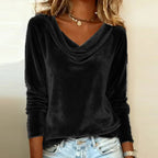 Women's Chic Amber Drape Blouse Black