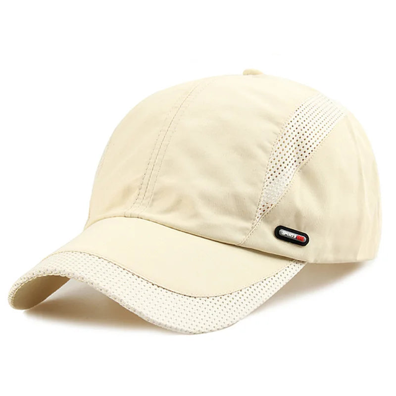 Quick‑Dry Mesh Sports Cap E10 Beige 56-60cm