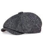 Unisex Casual Newsboy Hats dark grey white One Size