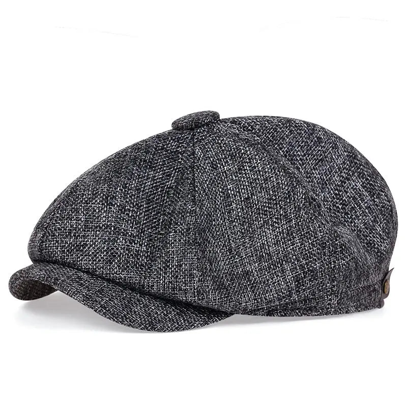 Unisex Casual Newsboy Hats dark grey white One Size