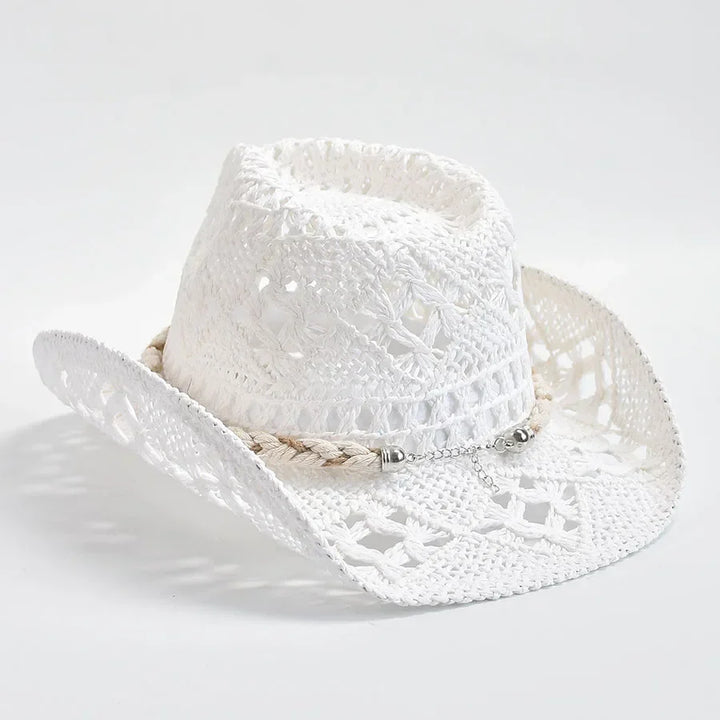 Coastal Seashell Straw Hat Open Knit Breathable Summer-MODAUTLET