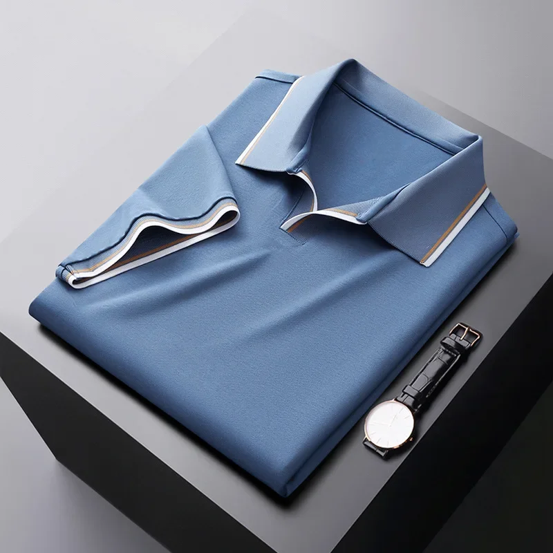 Men's Silk Polo Shirt - Elegant and Comfortable