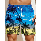 Men's 3D Coconut Tree Print Beach Shorts DK2024WF1540