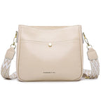 Women's Elegant Leather Shoulder Bag Beige