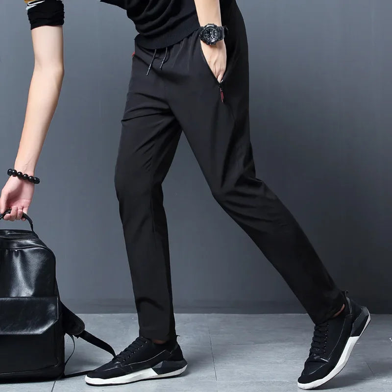 Men's Slim Elastic Korean Straight-Fit Jogger Pants-MODAUTLET