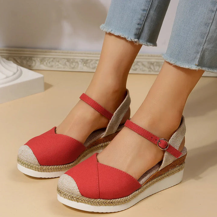 Woman's Closed Toe Wedge Sandals-MODAUTLET