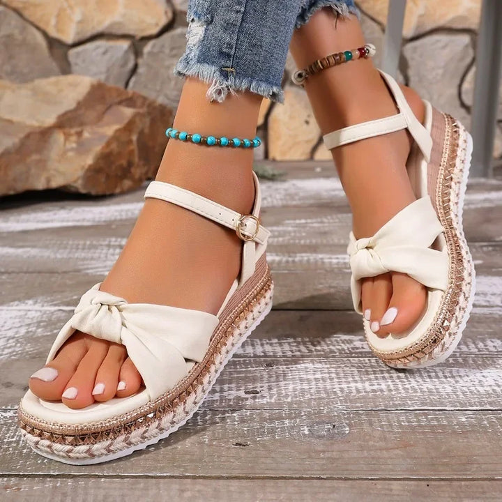 Women's Buckle Strap Flat Sandals-MODAUTLET