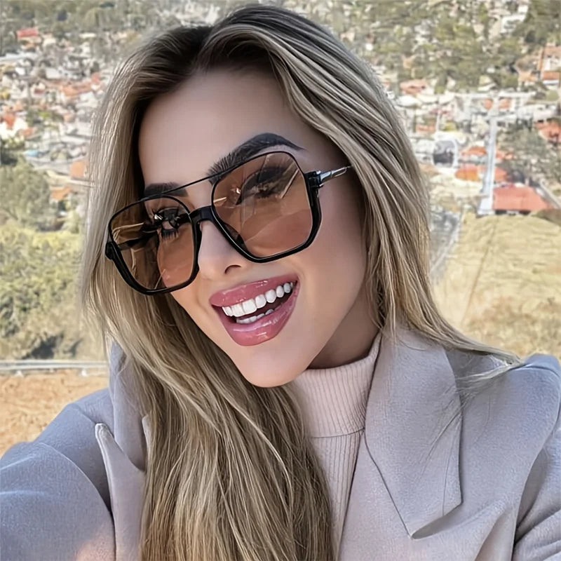 Oversized Square Sunglasses UV 400 Unisex Eyewear Trendy-MODAUTLET