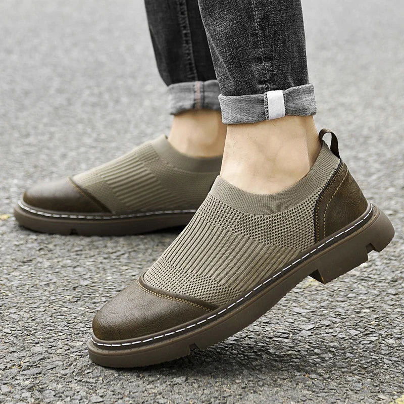 Men's Breathable Mesh Slip-On Sneakers-MODAUTLET