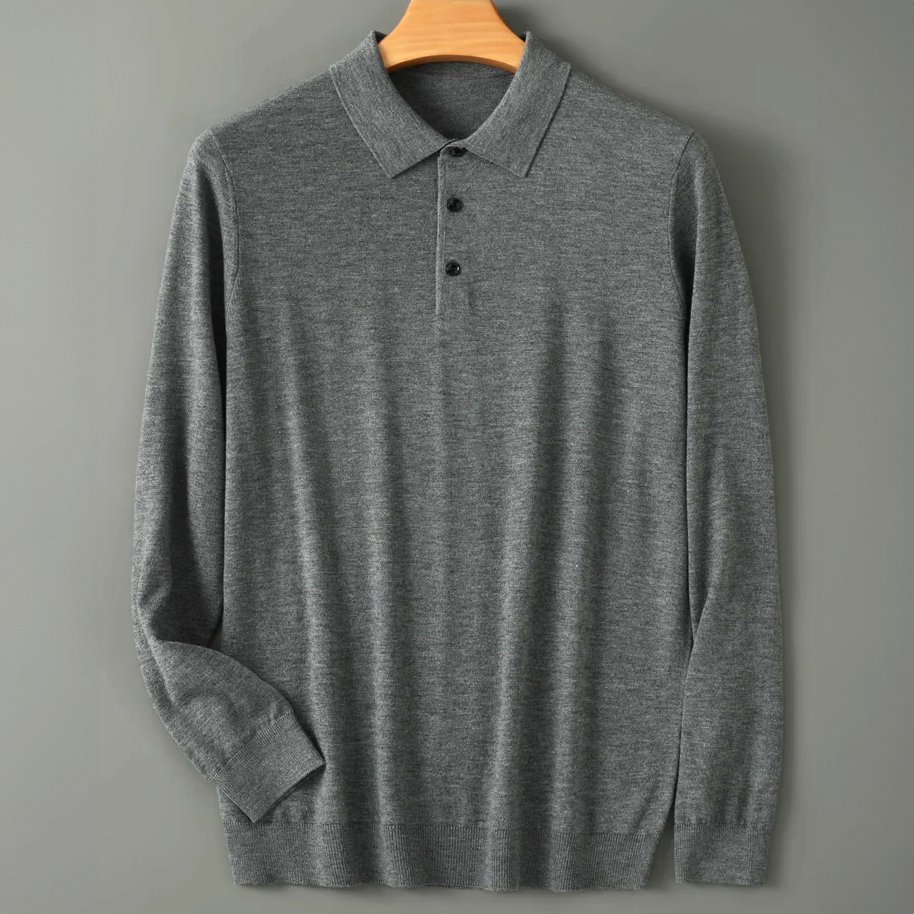 Men's Wool Polo Shirt-MODAUTLET