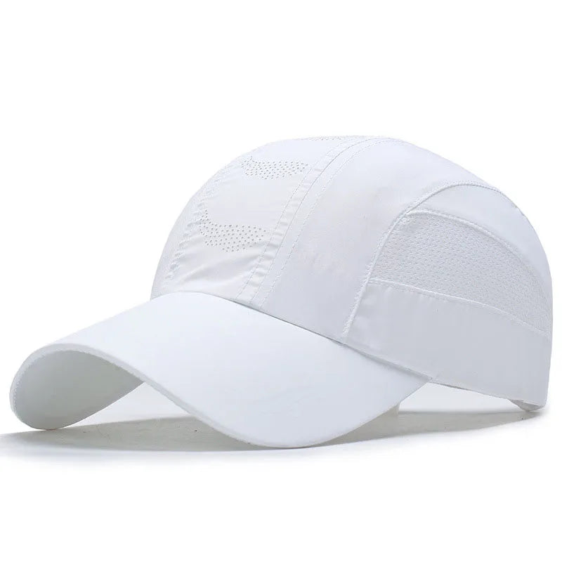 Quick‑Dry Mesh Sports Cap White 56-60cm