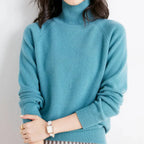 Women's Classic Mock-Neck Sweater Turquoise