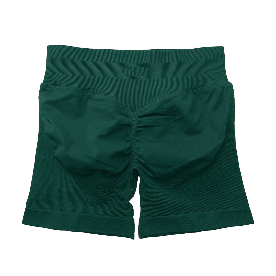 Women's Fitness Biker Shorts with Low Ribbed Band for Gym Workouts
