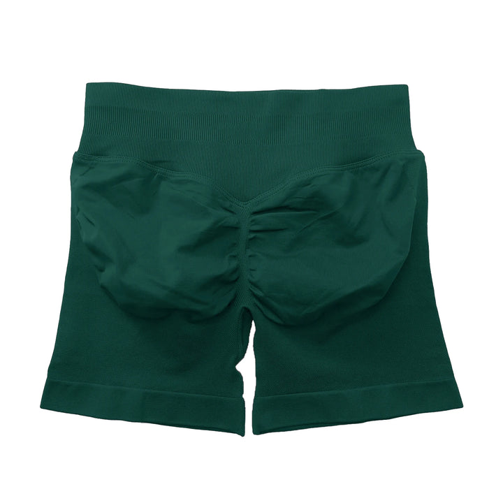 Women's Fitness Biker Shorts with Low Ribbed Band for Gym Workouts