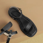 Women's Breathable Open Toe Sandals with Low Square Heel