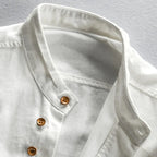 Breathable Linen Cotton Shirt With Japanese Style Design