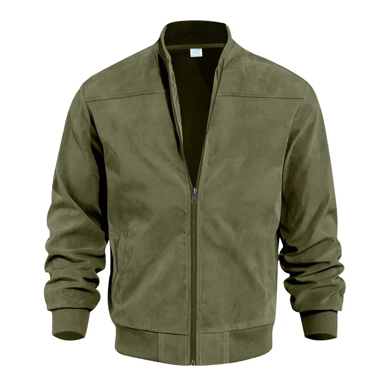 Men's Suede Jacket – Stylish and Comfortable Outerwear Army Green